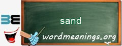 WordMeaning blackboard for sand